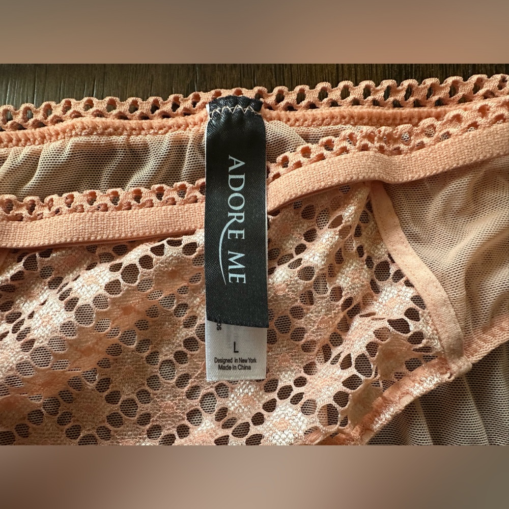 Adore Me Peach Lace Bralette and Panty Set in Peach-size Large - Picture 5 of 5